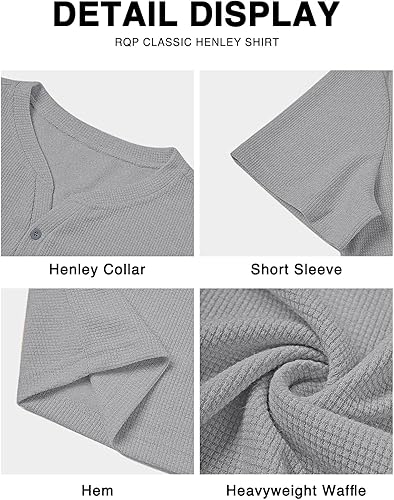 Pack of 2 Waffle Henley T-Shirts – White & Grey