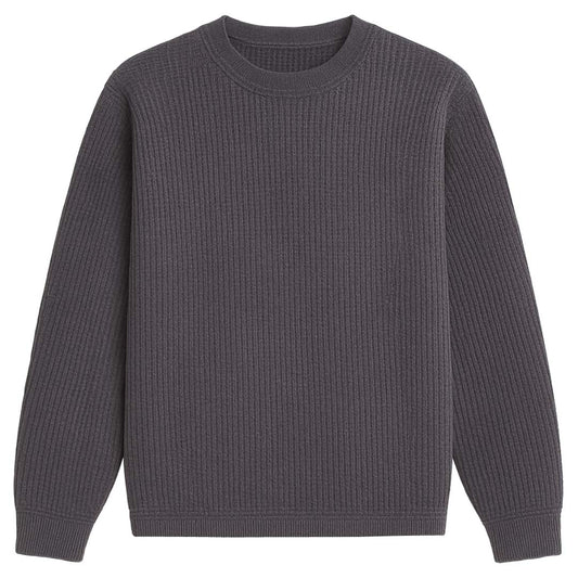 Charcoal Oversized Waffle Knit Sweatshirt